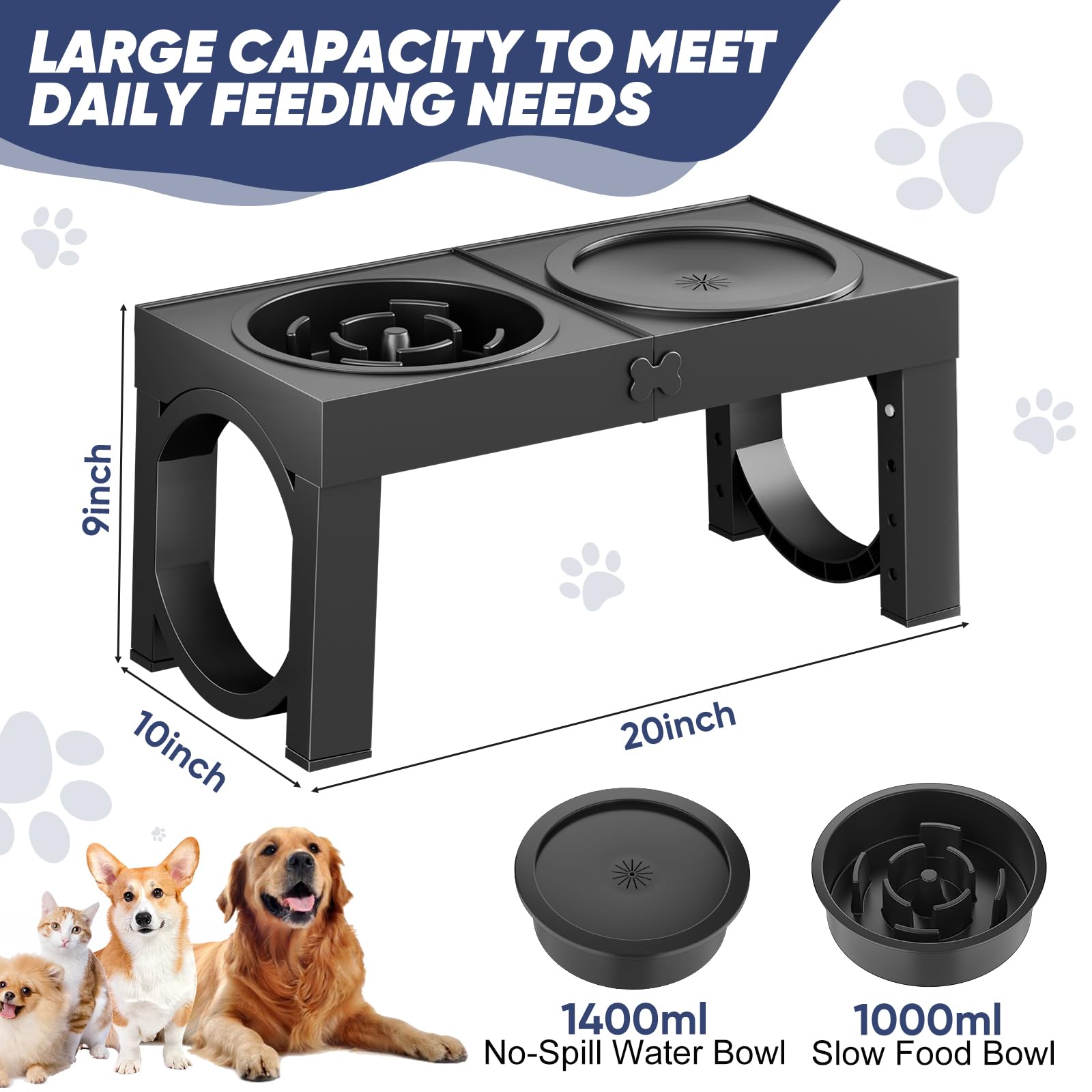 XIAZ Elevated Dog Bowls Large Breed Raised Dogs Bowl. Chosen for real quality, fits naturally into