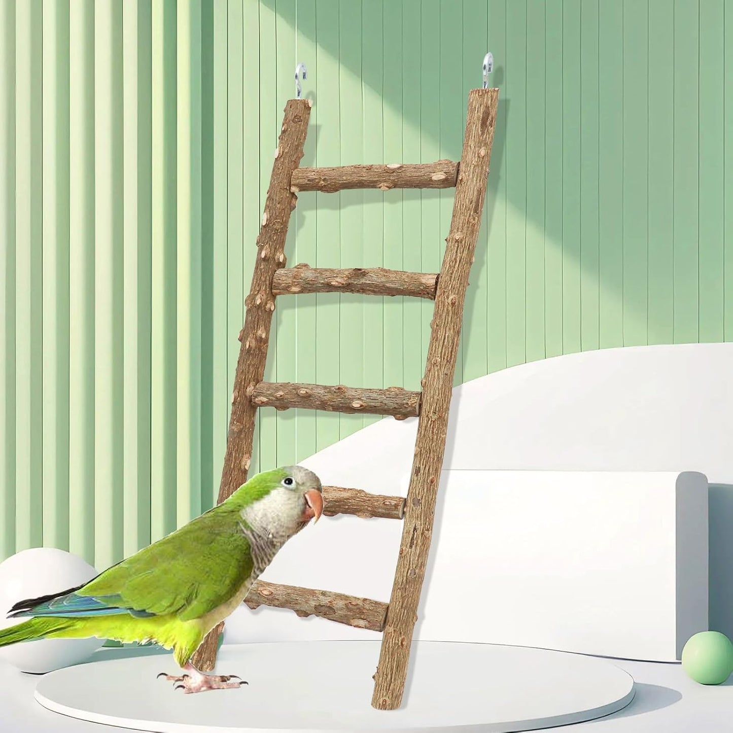 Bird Ladder Toy, Natural Pepper Wood Parrot Ladder, 5-Step Bird Climbing Toys, Bird Chewing Toys, Bird Cage Accessories, Suitable for Birds Parrots Parakeets Cockatiels