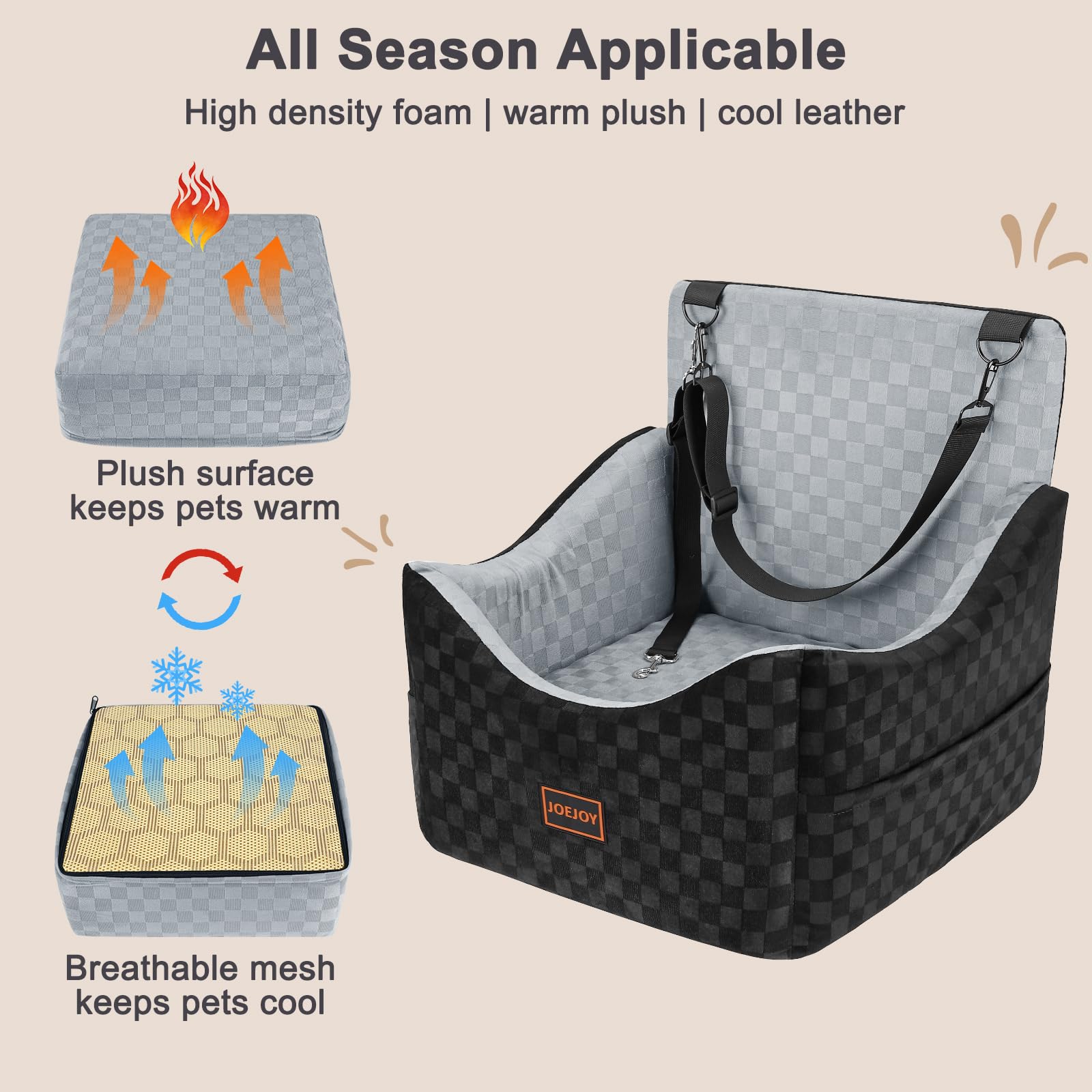 JOEJOY Elevated Dog Car Seat for Small/Medium Dogs up. Chosen for real quality, fits naturally into