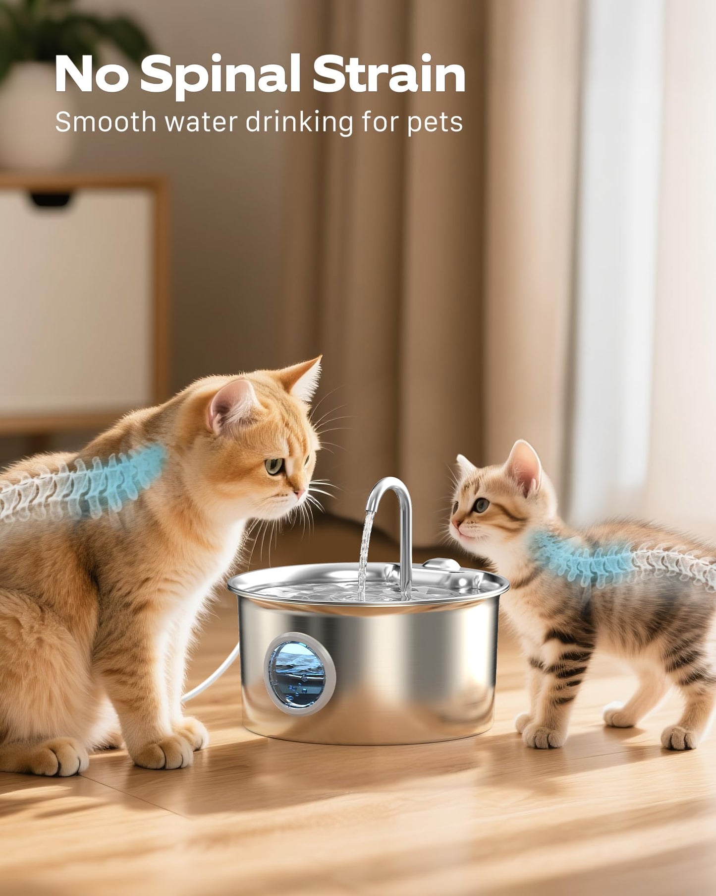 Cat Water Fountain Stainless Steel: Cat Fountain for. Chosen for real quality, fits naturally into
