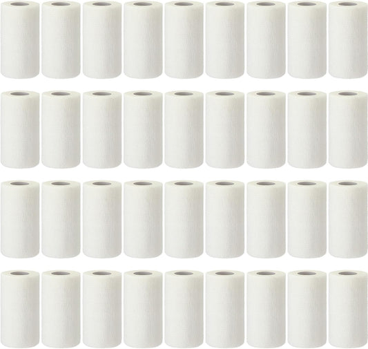Treela 36 Pcs Self Adherent Bandage 4" X 5 Yard Wrap Breathable Cohesive Bandage Elastic Adhesive Tape for Stretch Athletic Sports Wrist Ankle(White)