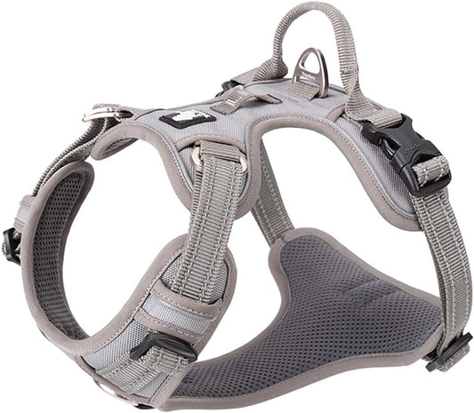 TRUE LOVE Dog Harness No Pull Nylon Reflective Pet Harness Adjustable Comfortable Control Step-in Brilliant Colors Truelove TLH56512 XS Gray