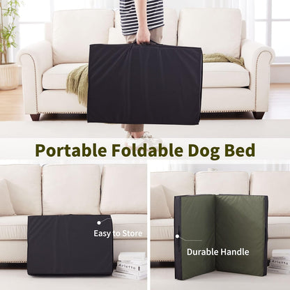 Outdoor Dog Bed - Waterproof, Portable, Foldable, Cooling, Orthopedic for Large Dogs - 35" All Weather
