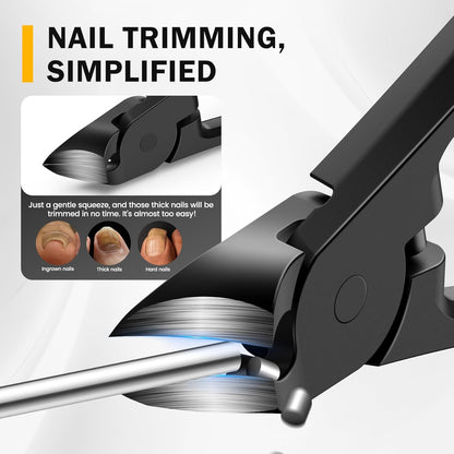 BEZOX Thick Toe Nail Clippers - Comfortable Rebound Thick Spring Toenails Clipper for Thick Nails for Seniors, Precision Fingernail Clippers for Men and Women - Black
