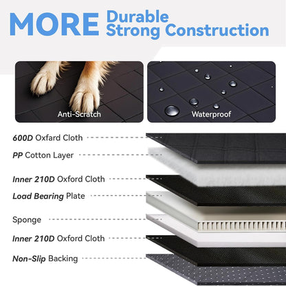 High Barrier Dog Car Seat Cover,Waterproof Back Seat Extender for Dogs,Car Seat Protector,Car Seat Cover Hard Bottom Holds 500 lbs,600D Nonslip Dog Hammock,Pet Car Bed for Cars,SUVs, Small Trucks