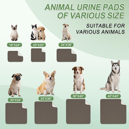 Washable Pee Pads for Dogs, 2 Pack Reusable Puppy Pads Dog Pads, Non-Slip Dog Pee Pads, Leakproof Pet Pee Pads Wee Wee Pads for Dogs. (Coffee, 34"x36"(Pack of 2))