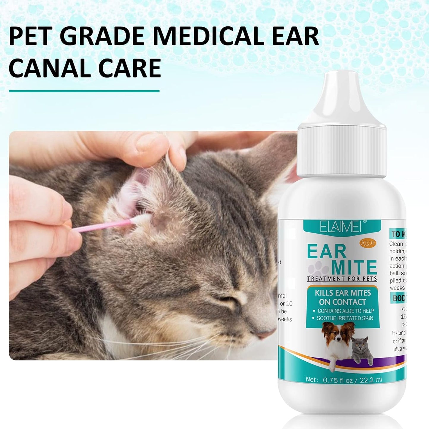 Ear Mite Treatment for Dogs 2PACK, Dog Ear Infection Treatment, Dog Ear Mite Treatment, Dog Ear Drops Alleviation Suffering from Ear Mites & Itching and Odours Stinky Stuff, Dogs Ear Care Solution