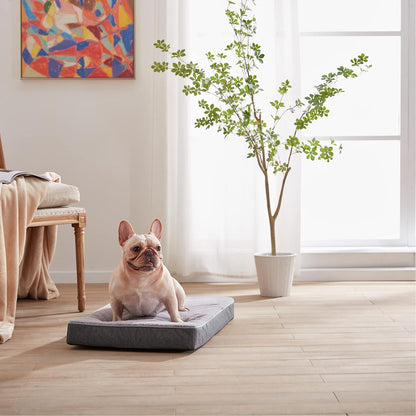 Orthopedic Memory Foam Dog Bed,Cooling Dog Beds for Medium Dogs, Washable Pet Beds for Crate with Faux Fur Cover, Waterproof Lining, M(29inch)