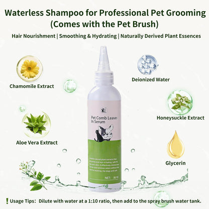 Cat Steam Brush for Shedding,4 in 1 Grooming Brush for Cats and Dogs,Deshedding,Massage,Cleaning & Anti-Static All In One,Suitable for Long & Short Haired Pets,Includes Waterless Shampoo,Yelow