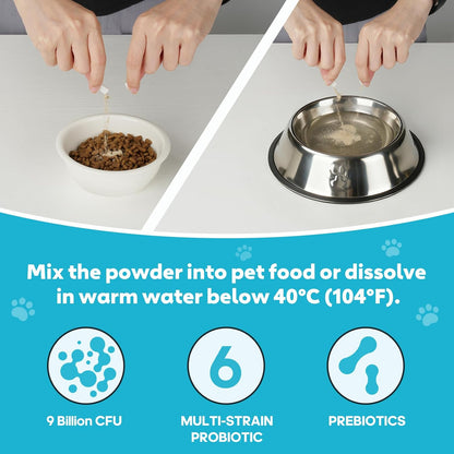 Probiotics for Cats - Cat Probiotic Supplement for Digestive & Gut Support, Diarrhea Relief, Immunity Booster, Cat Probiotic Powder with 9 Billion CFU and Prebiotics, 60 Capsules