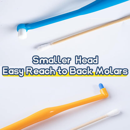 Small Dog Toothbrush, Cat & Puppy Tooth Brushing Kit, Mini Tuft Horizontal Head Teeth Brush for Kitten & Tiny Pet, Doggy Toothbrushes Deep Dental Cleaning, 3 PCS