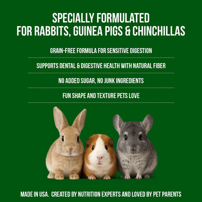 Sherwood Pet Health Snackies for Chinchillas, Rabbits & Guinea Pigs, Grain-Free, Real Fruit, Low Sugar and High in Fiber Treats in Multiple Flavors