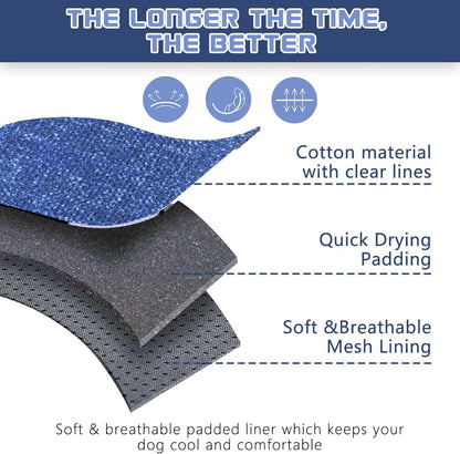 BUMBIN Tactical Dog Harness for Medium Dogs No Pull, Famous TIK Tok No Pull Puppy Harness, Fit Smart Reflective Pet Walking Harness for Training, Adjustable Dog Vest Harness with Handle Denim Blue M