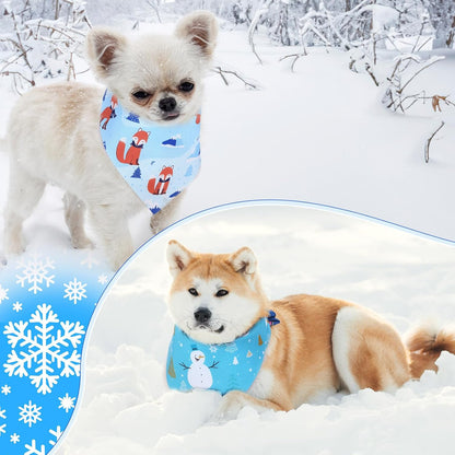 Abbylike 50 Pcs Winter Dog Bandanas Bulk Blue Snowflake Dog Bandanas for Pets Triangle Kerchief Scarf Bibs for Winter Pets Cats Party Costume Photo Props Accessories Pet Shops (19.7 x 13.8 x 13.8)