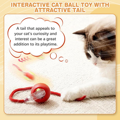 Interactive Cat Toys for Indoor Cats, Rechargeable 360° Automatic Moving Cat Toy for Bored Indoor Adult Cats, 2025 Upgraded Chase Motion Activated Kitten Toys - Red