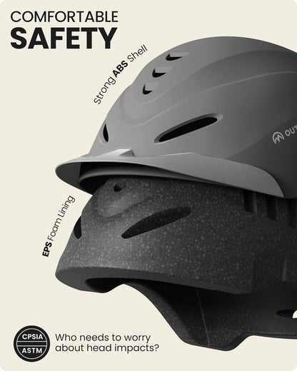 OutdoorMaster Equestrian Helmet, Horse Riding Helmet with Sun Visor and Excellent Ventilation, Adjustable Safe Helmet for Men, Women & Youth