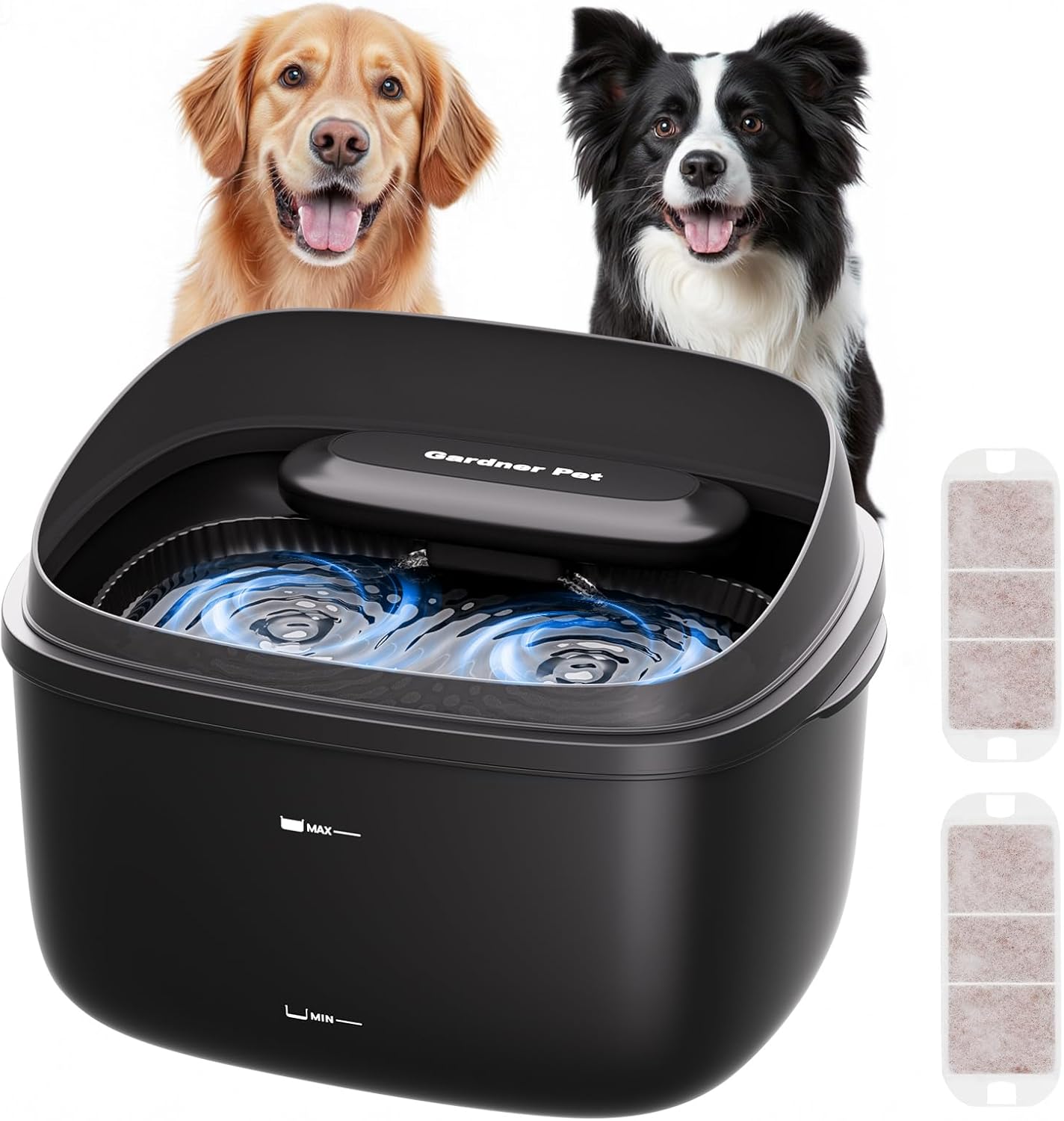 Gardner Pet Dog Water Fountain for Large Dogs, 8L/2.1Gal Large Capacity Automatic Dog Water Bowl Dispenser with Vortex Circulation, UV&Maifan Stone Filter, Splash-Proof, Quiet Cat & Dog Water Bowl
