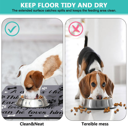Pet Feeding Mat for Floors Waterproof Dog Mat for Food and Water Absorbent Quick Dry Non Slip mat for Cat Bowls