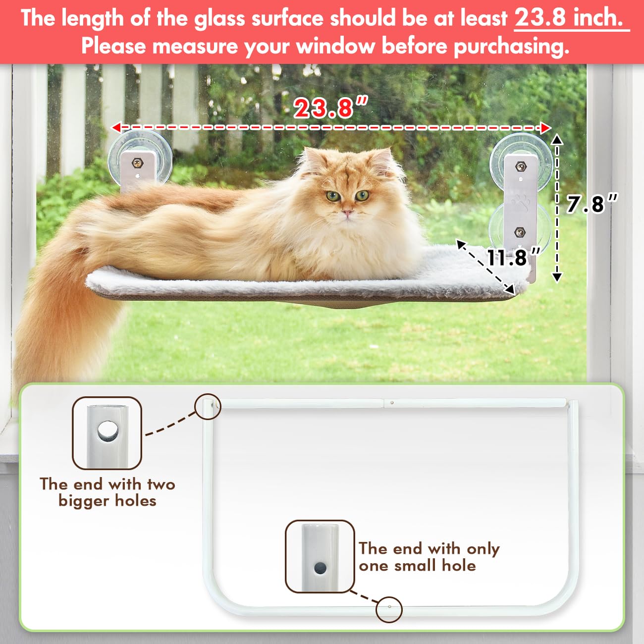 AMOSIJOY Cordless Cat Window Perch. Chosen for real quality, fits naturally into modern pet homes.