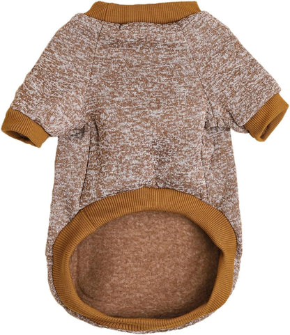 Jecikelon Dog Clothes Dogs Sweater Soft Puppies Clothing Winter Puppy Sweaters Warm Outfit for Dogs Small XXS XS Cat Apparel (Khaki, L)