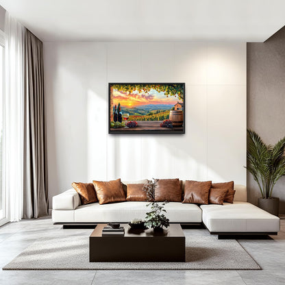 Large Sunrise Landscape Wall Art for Living Room, Sunset Scenery Canvas Oversized Wall Decor for Dining Room, Aesthetics Framed Pictures Painting Print Artwork for Bedroom Office 36L" x 24W"