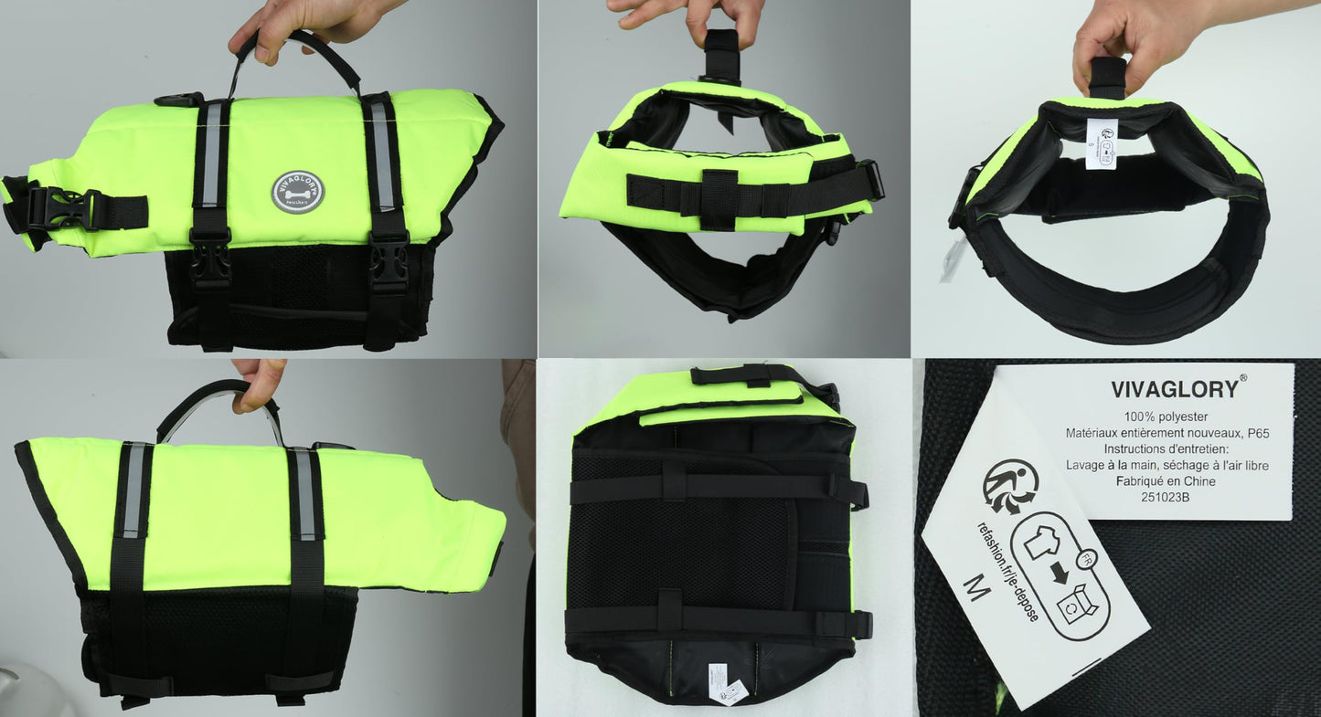 VIVAGLORY Dog Life Vest Rip Stop Dog Swim Vest. Chosen for real quality, fits naturally into modern