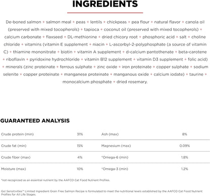 Go! Solutions Sensitivities Limited Ingredient, Grain-Free Dry Cat Food, Salmon Recipe for Sensitive Stomach, 12 lb Bag