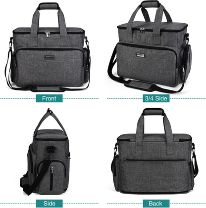 BAGLHER Dog Travel Bag, Airline Approved Pet Tote Organizer with Multi-Function Pockets, 2 X Food Storage Containers and 2 X Collapsible Dog Bowls, Perfect Weekend Pet Travel Set for Dog, Cat Grey