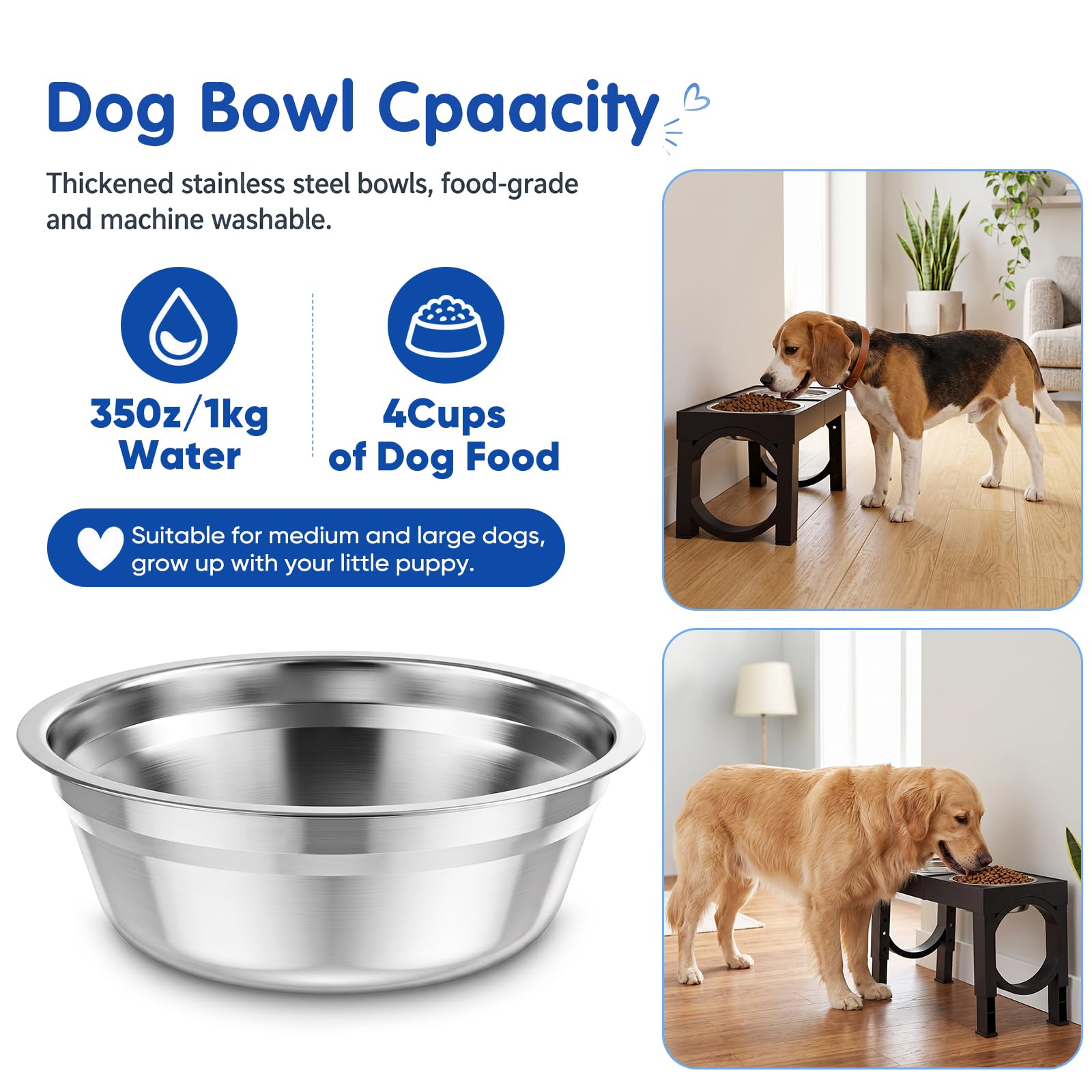 XIAZ Elevated Dog Bowls Large Breed Raised Dogs Bowl. Chosen for real quality, fits naturally into