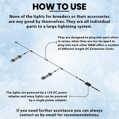 HappyBird Lightning (A Divison of M&M Cage) 8" LED linkable Light bar Without Power Source for Multiple Bird Breeder Cages, Full Spectrum LED. Will NOT Run ON ITS OWN (Single)