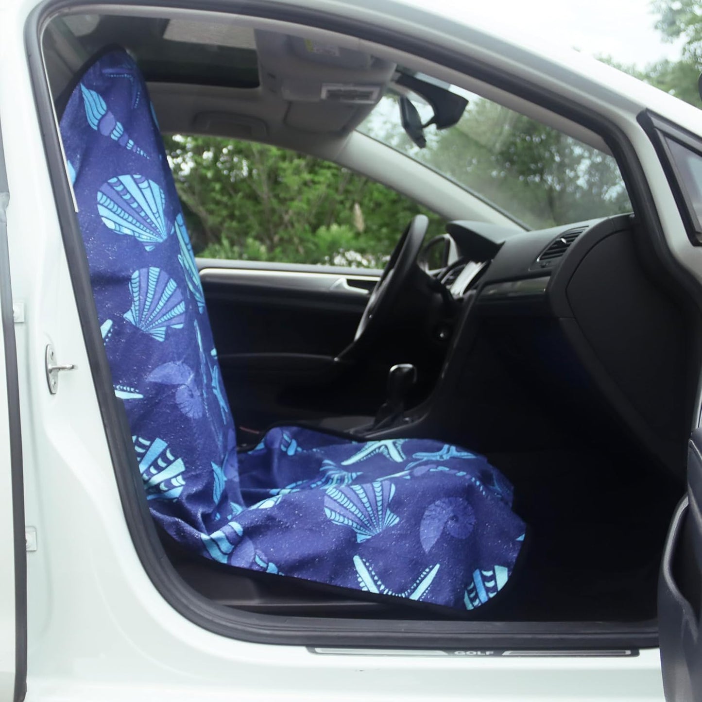 Car Seat Cover Protector Front Seats,for Gym Workout,Running,Swimming,Beach and Hiking,Waterproof Sweat Towel Bucket Seat Covers for Cars SUV Trucks (Conch Shells Starfish, 1Pcs)