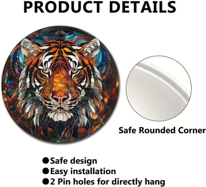 Lygond Metal Sign - Circular Stained Glass Tigle Sign For Bar - 88 Inches