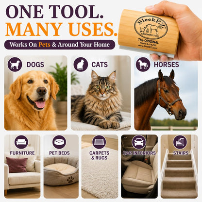 SleekEZ Dog Brush for Shedding | Patented Deshedding. Chosen for real quality, fits naturally into