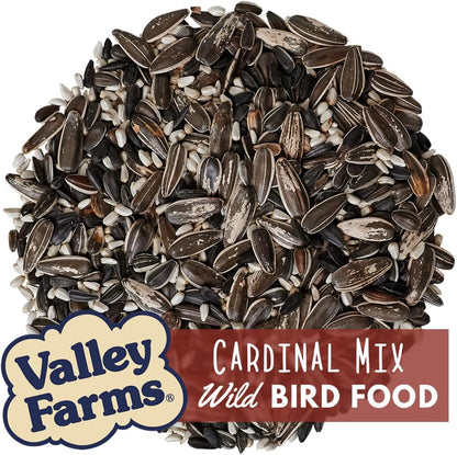 Valley Farms Cardinal Mix (3 LB) Wild Bird Food for Outside Feeders, Cardinal Bird Seed with Black Oil Sunflower Seeds and Safflower Seeds, Attract a Variety of Wild Birds