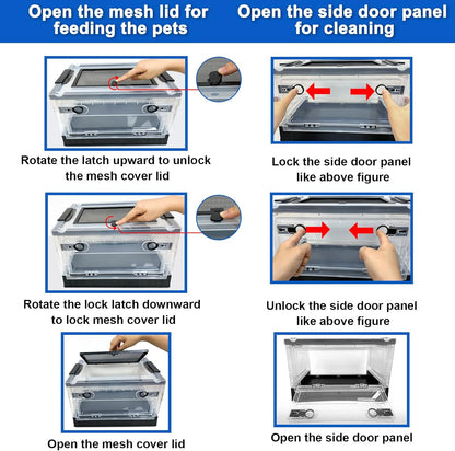 Hamster breeding House Reptile breeding Cages with Wheels (Small Size)