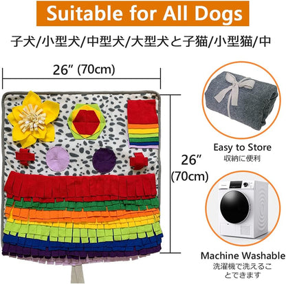 Snuffle Mat for Dogs, Nosework Feeding Blanket Sniffing Pad for Interactive Games, Foraging Puzzle Enrichment Toys for Large Small Medium Pets