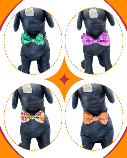PET SHOW 10 Pack Paisley Small Dog Bow Ties Sliding Collar Attachments Puppy Cats Floral Bowties for Medium Dogs Classy Bowknots Party Holiday Pet Grooming Accessories(Small)