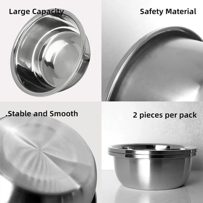 Stainless Steel Large Dog Bowl Set of 2, with 116 oz (15cup) High Capacity Metal Dog Food Bowls,Desirable Water and Food Bowls for Large, X-Large, and Giant Dogs,Heavy Duty, BPA-Free