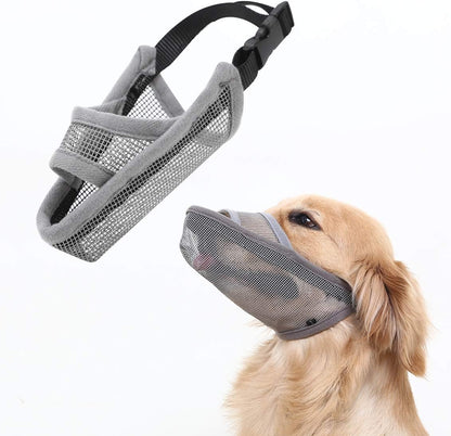 Crazy Felix Nylon Dog Muzzle for Small Medium Large Dogs Dachshund Beagle Poodle Labrador, Air Mesh Breathable and Drinkable Pet Mouth Guard for Anti-Biting Chewing Scavenging(XXS, Grey)