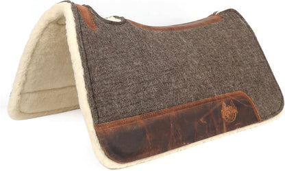 BLACK HOOF Steam Pressed Merino Wool Felt Contoured Pad with Heavy Saddle Grade 100% Woolen Fleece Bottom 1 Inch Thick