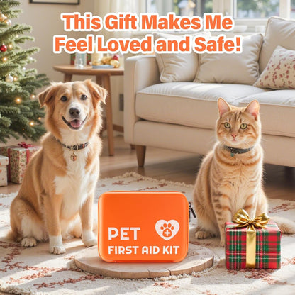 Portable Dog First Aid Kit with Hook - Water Resistant Pouch for Hiking, Camping, Daily Family Use, Travel, Pet Safety, Thoughtful Gift for Pet Owners (81pcs Upgrade Professional Version)