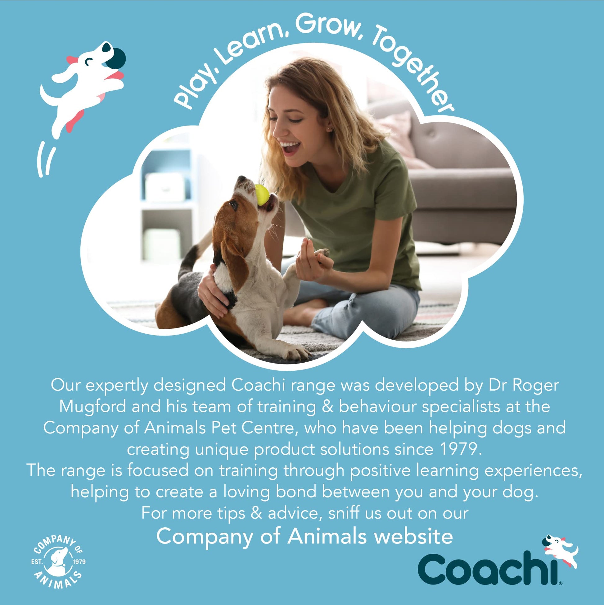 Company of Animals Coachi Whizzclick | Light Blue/Navy. Chosen for real quality, fits naturally