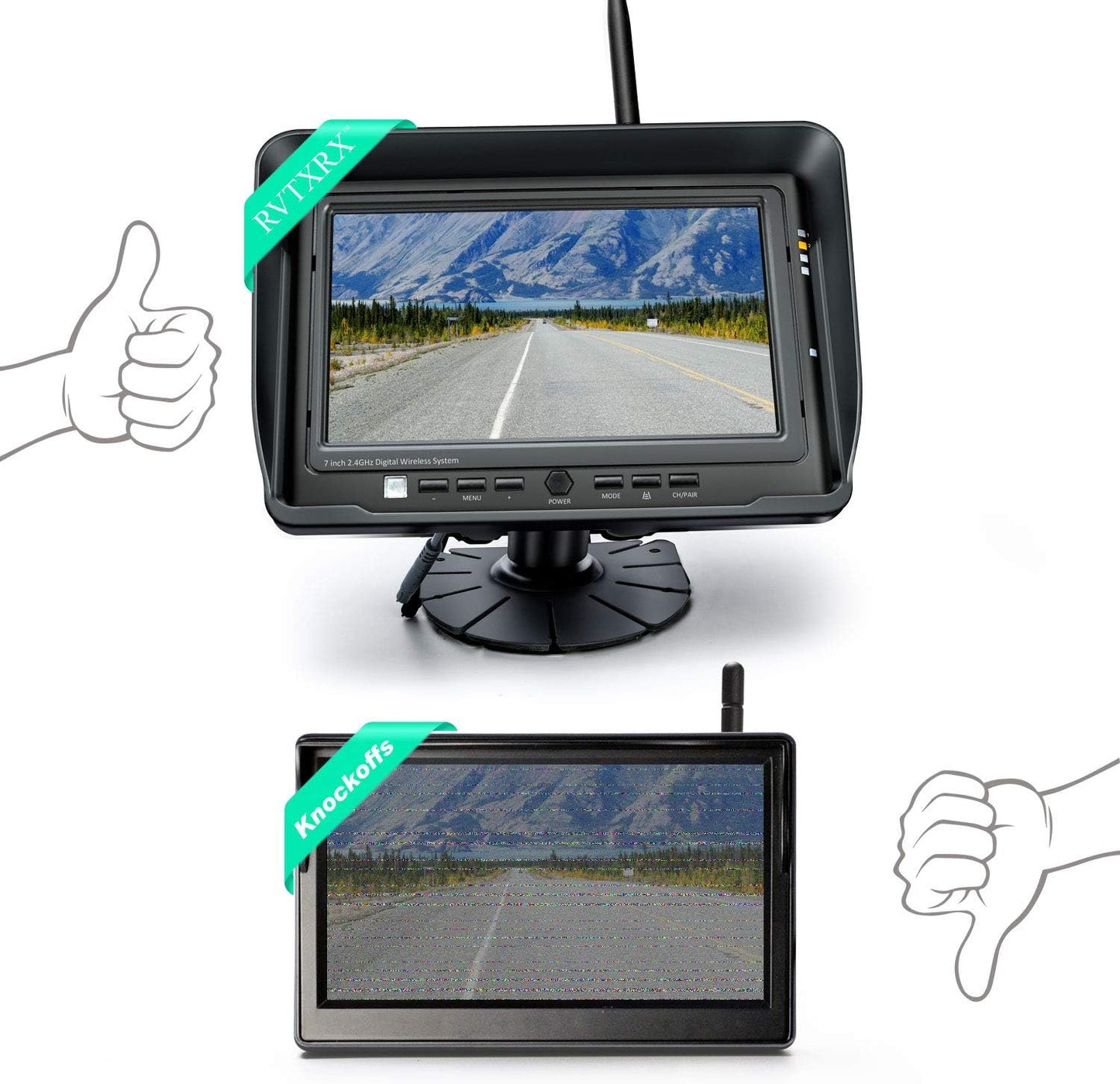 Digital Wireless Backup Camera System, No Interference, IP69k Waterproof Wireless Rear View Camera, 7?™â€?Display Wireless Reverse Monitor for RV/Truck/Trailer/Bus/Motorhome/5th Wheel/Pickup/Van