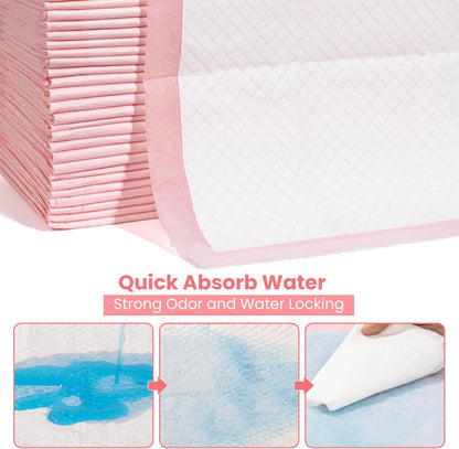 Pet Toilet Training Pads 100Count Disposable Puppy Pee Pads 18" x 13" for Dogs, Ultra Absorbent|Quick Dry|Leak-Proof Pet Potty Pads for Dog, Cat, Rabbits and Guinea Pigs (Pink)
