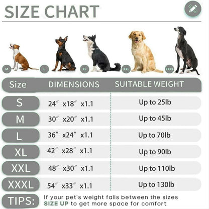 KHONSU PET Dog Bed Mat for Crate 1.1in Slim Cooling Pad Reversible Flannel & Waterproof Canva for Dogs up to 45 lbs