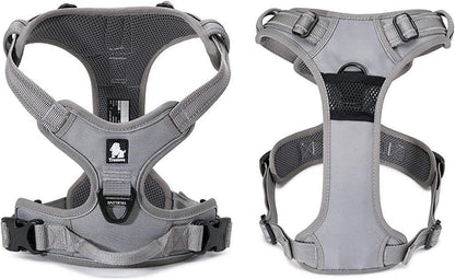 TRUE LOVE Adjustable No-Pull Dog Harness Reflective Pup Vest Harnesses Comfortable Control Brilliant Colors Truelove TLH5651(Gray,XL)