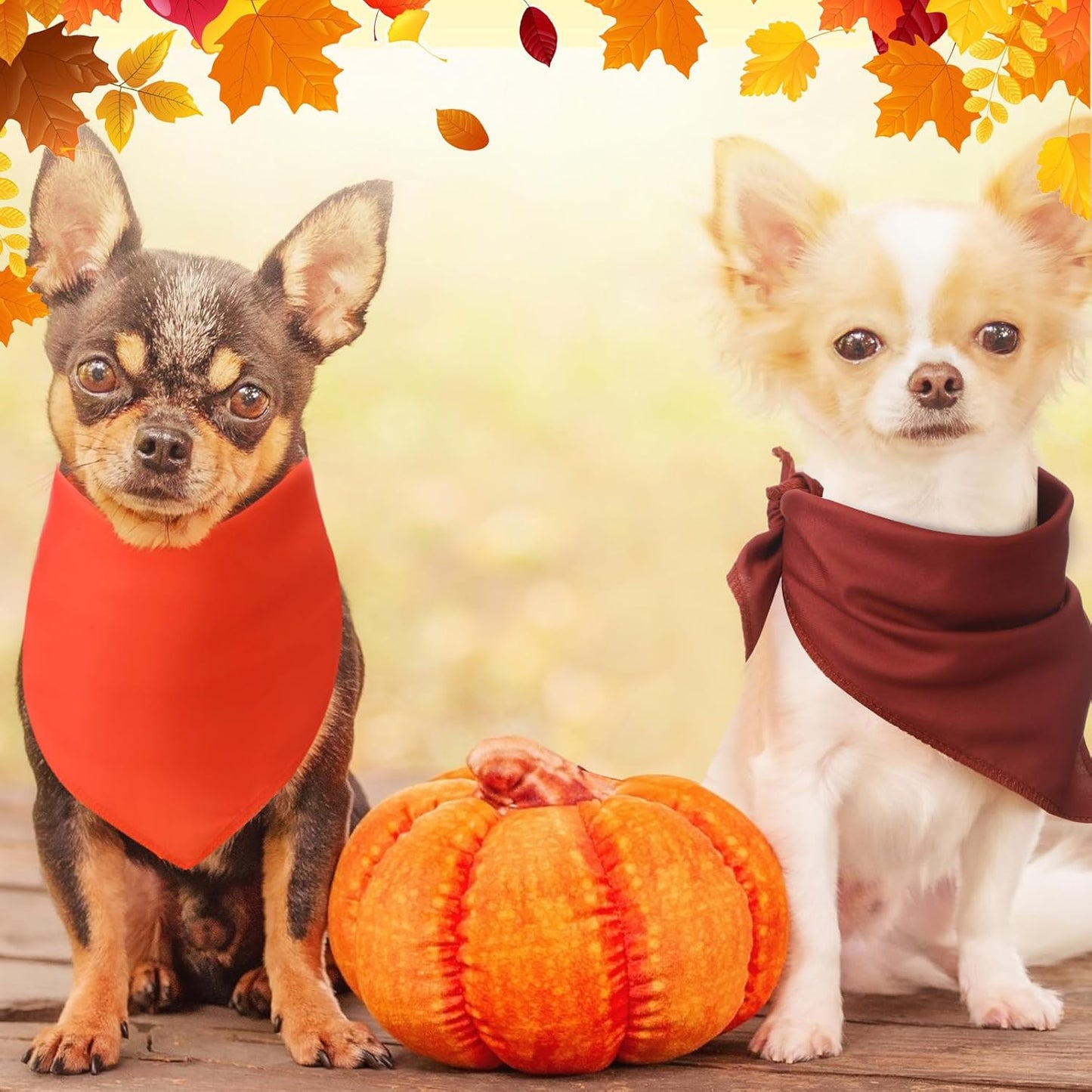 48 Pcs Thanksgiving Blank Dog Bandanas Bulk Sublimation Plain Bandanas for Dogs Heat Transfer Personalized DIY Triangle Bibs Scarf Set for Pets Fall Costume Photo Props Accessories Pet Shops