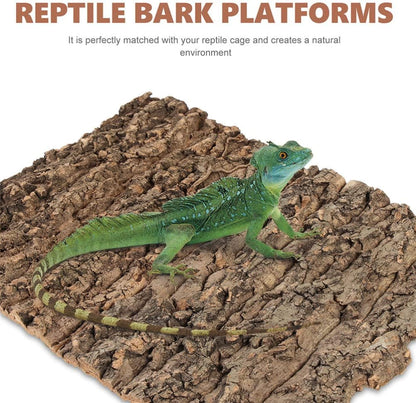 Totority Cork Bark 3Pcs Plants Decor Cork Terrarium Background, Cork Tile Background Decorative Tree Bark Adornment Reptile Climbing Plaything for Gecko Lizard Tortoise Frog Bearded Dragon Tank Access