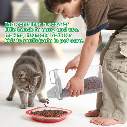 TBMax Rice Container 2 Pack, Airtight Cereal Container Oatmeal Storage with Easy-pouring Spout & Handy Cup for Flour Grain Beans, Pet Dog Cat Bird Food Storage Dispenser-Light Grey