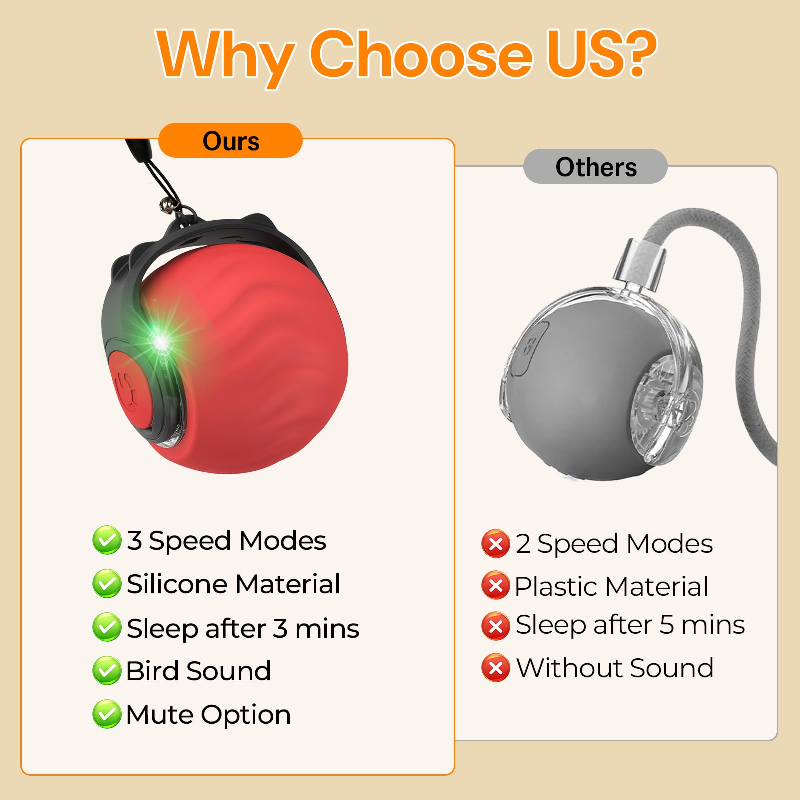 Interactive Cat Toys with Bird Sounds & 3 Speed Modes. Chosen for real quality, fits naturally into